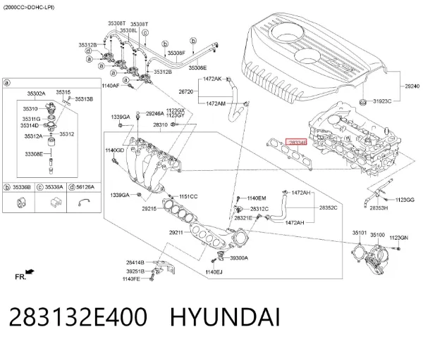 Uszczelka kolektora ssącego 283132E400 Hyundai/Kia