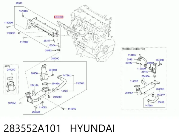Uszczelka kolektora ssącego 283552A101 Hyundai/Kia