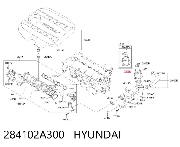 Zawór recyrkulacji spalin EGR 284102A300 Hyundai/Kia