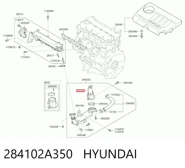 Zawór recyrkulacji spalin EGR 284102A350 Hyundai/Kia