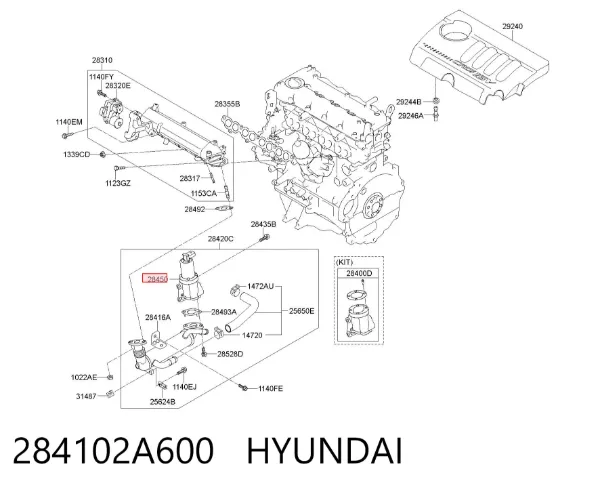 Zawór recyrkulacji spalin EGR 284102A600 Hyundai/Kia