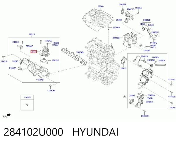 Zawór recyrkulacji spalin EGR 284102U000 Hyundai/Kia