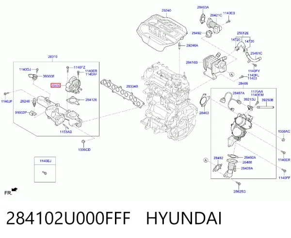 Zawór recyrkulacji spalin EGR 284102U000FFF Hyundai/Kia