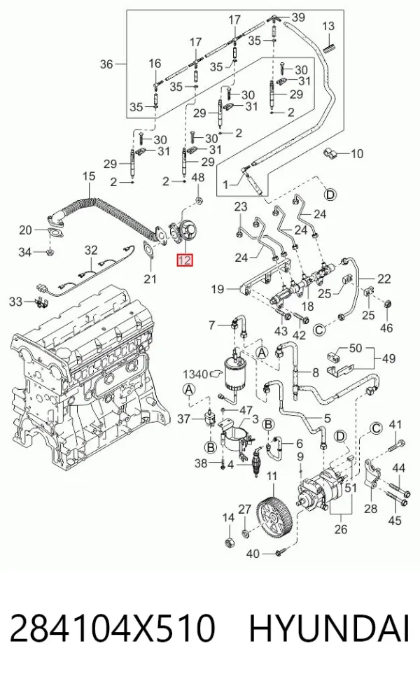 Zawór recyrkulacji spalin EGR KIA Carnival II