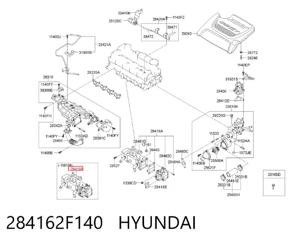Chłodnica układu recyrkulacji spalin EGR 284162F140 Hyundai/Kia