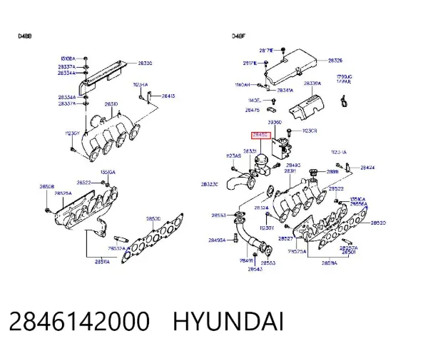 Zawór recyrkulacji spalin EGR Hyundai H-1 STAREX Starex