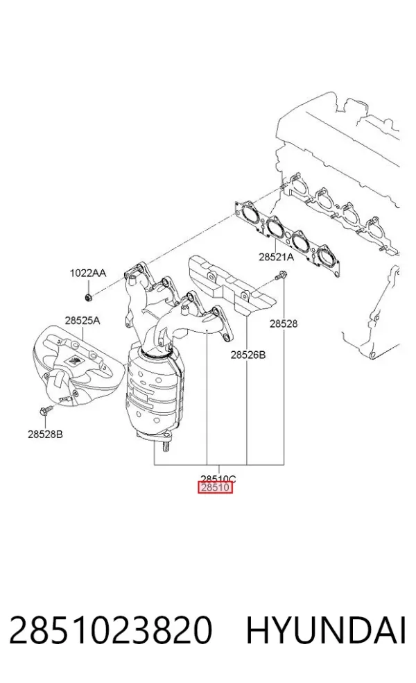 Konwerter-katalizator 2851023820 Hyundai/Kia