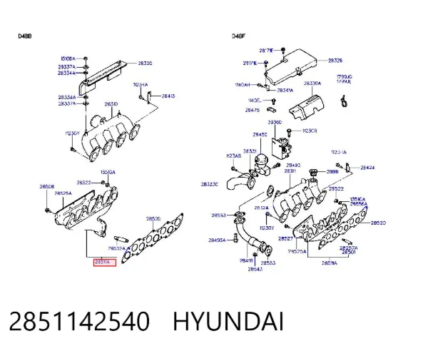 Kolektor wydechowy Hyundai Galloper JK