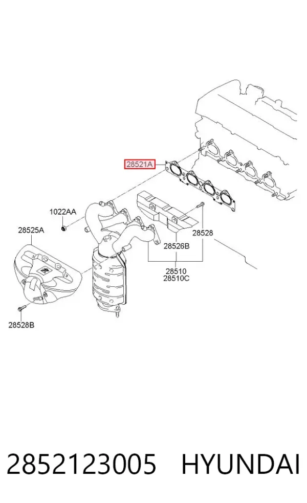 Uszczelka kolektora wydechowego 2852123005 Hyundai/Kia