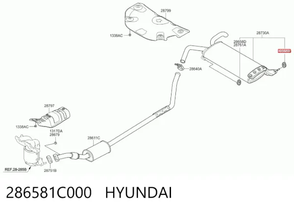 Poduszka mocowania tłumika 286581C000 Hyundai/Kia