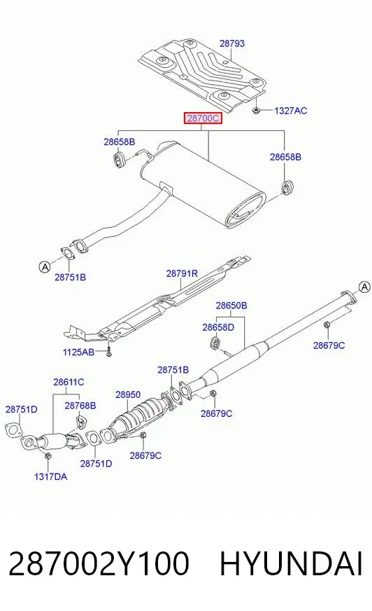 Tłumik, tylna część 287002Y100 Hyundai/Kia