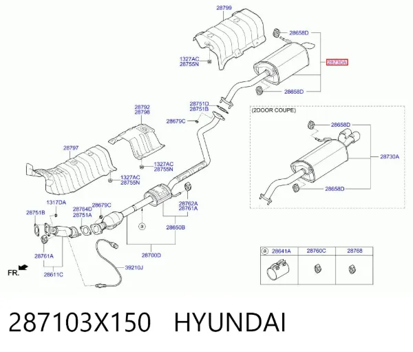 Tłumik, tylna część Hyundai Elantra V