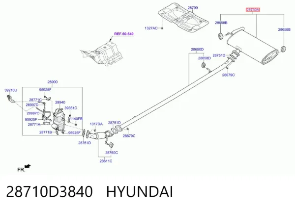 Tłumik, tylna część Hyundai Tucson III