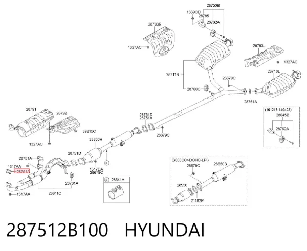 Uszczelka rury odbiornika tłumika 287512B100 Hyundai/Kia