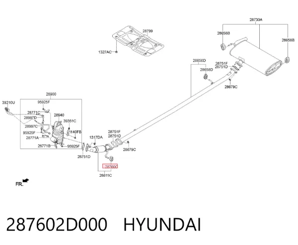 Poduszka mocowania tłumika 287602D000 Hyundai/Kia