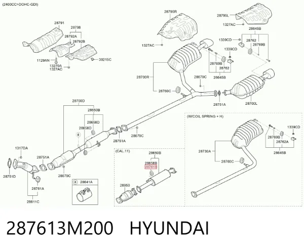 Poduszka mocowania tłumika 287613M200 Hyundai/Kia