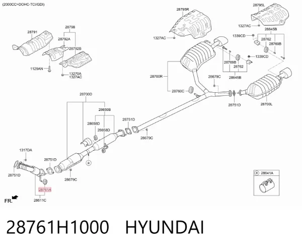 Poduszka mocowania tłumika 28761H1000 Hyundai/Kia