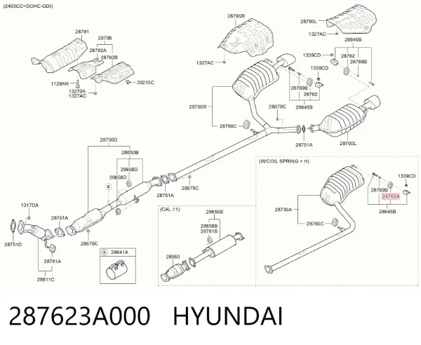Poduszka mocowania tłumika 287623A000 Hyundai/Kia