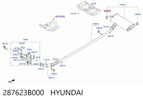 Poduszka mocowania tłumika 287623B000 Hyundai/Kia