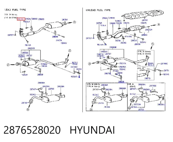 Uszczelka rury odbiornika tłumika 2876528020 Hyundai/Kia