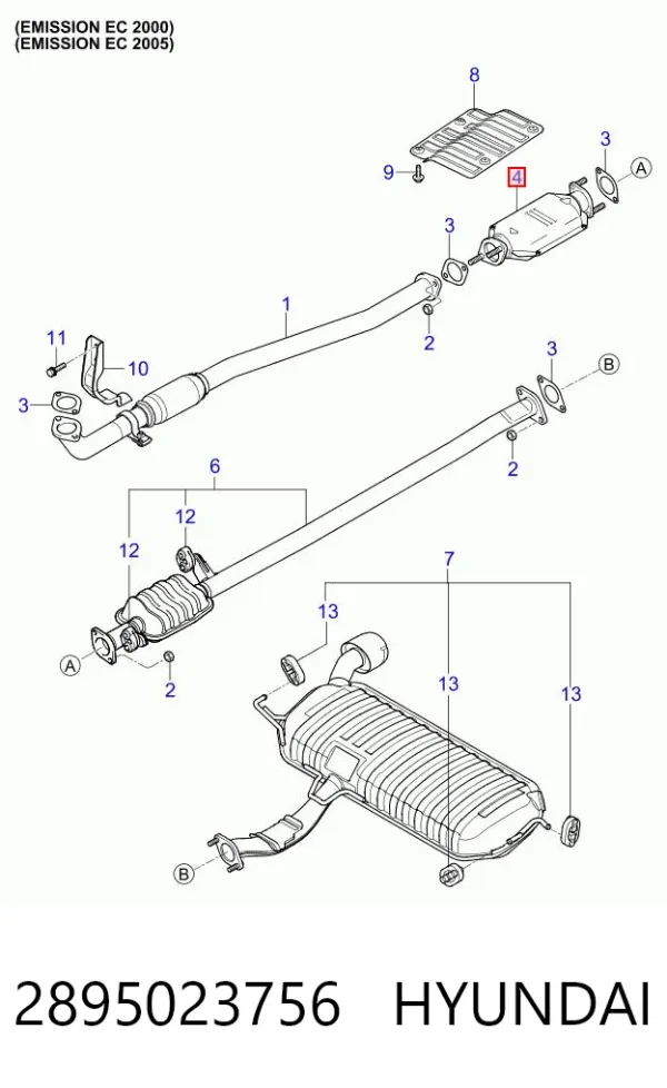 Konwerter-katalizator 2895023756 Hyundai/Kia