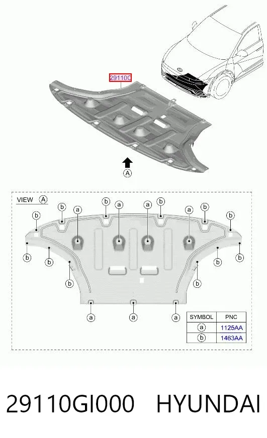 Osłona zderzaka przedniego 29110GI000 Hyundai/Kia
