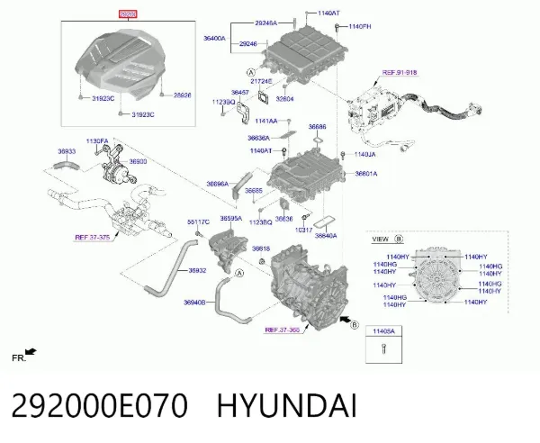 Pokrywa silnika dekoracyjna 292000E070 Hyundai/Kia