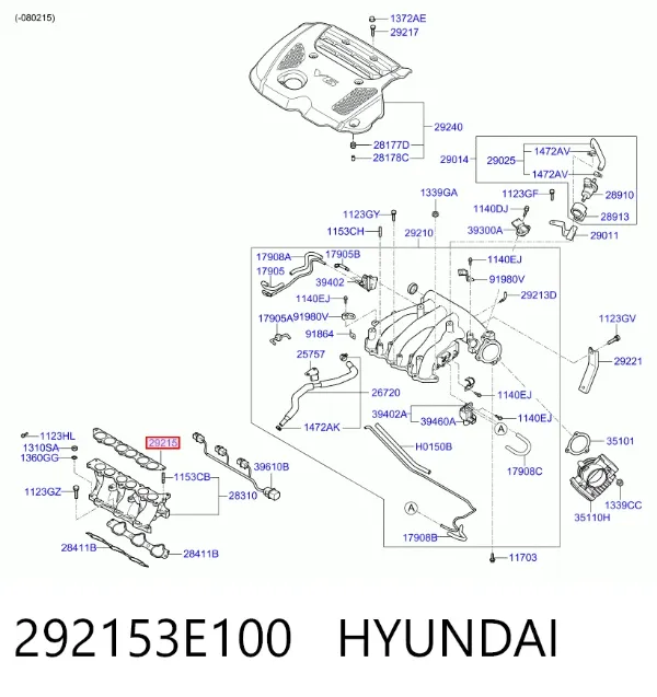 Uszczelka kolektora ssącego 292153E100 Hyundai/Kia