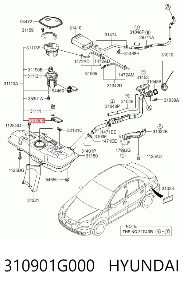 Filtr paliwa 310901G000 Hyundai/Kia