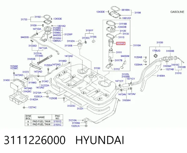 Filtr paliwa 3111226000 Hyundai/Kia