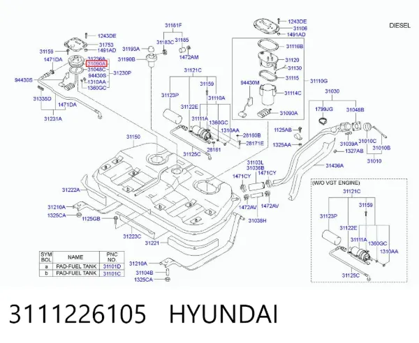 Filtr paliwa 3111226105 Hyundai/Kia