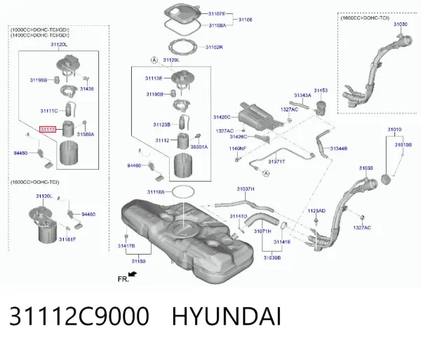 Filtr paliwa 31112C9000 Hyundai/Kia