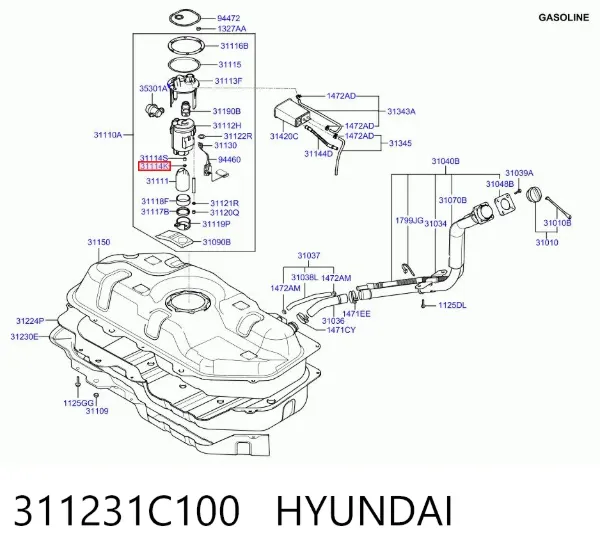 Filtr paliwa 311231C100 Hyundai/Kia