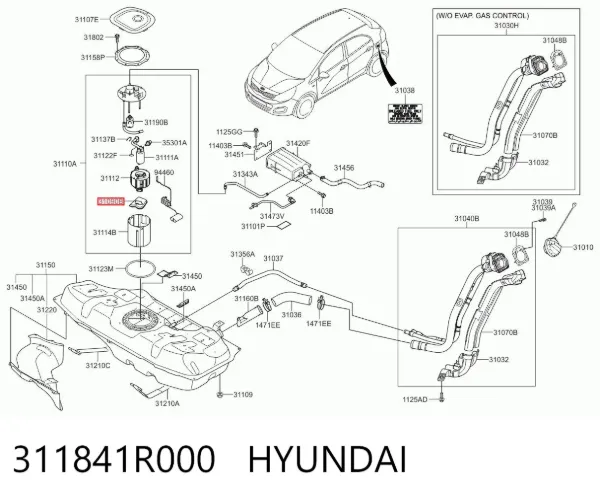 Filtr paliwa 311841R000 Hyundai/Kia
