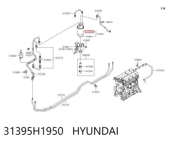 Filtr paliwa 31395H1950 Hyundai/Kia