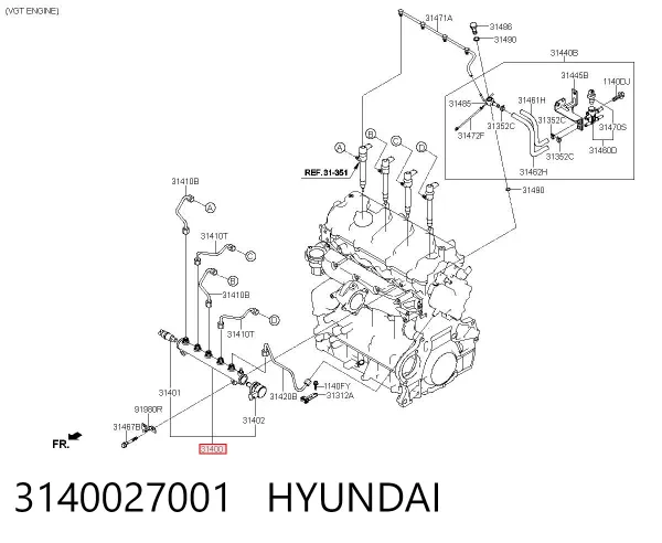 Rozdzielacz paliwa 3140027001 Hyundai/Kia