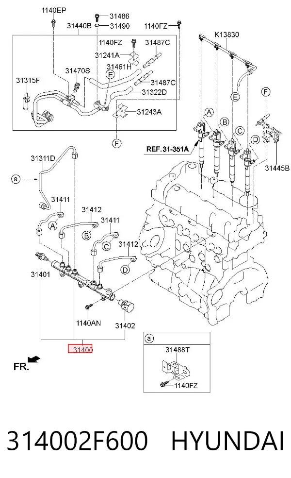 Rozdzielacz paliwa 314002F600 Hyundai/Kia