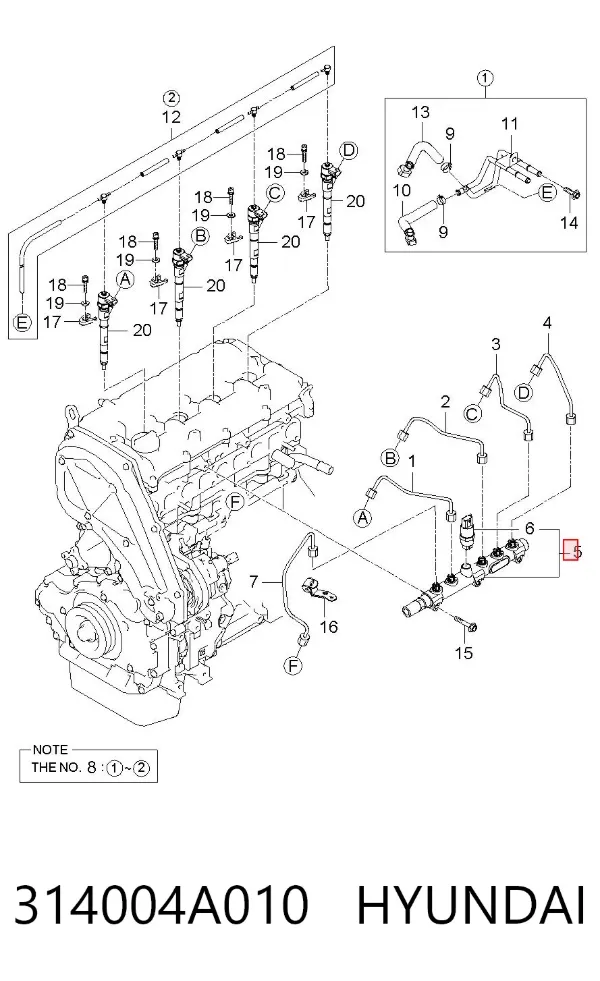 Rozdzielacz paliwa 314004A010 Hyundai/Kia