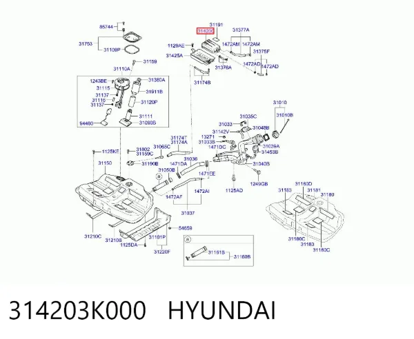 POCHŁANIACZ PAR PALIWA Hyundai Grandeur TG