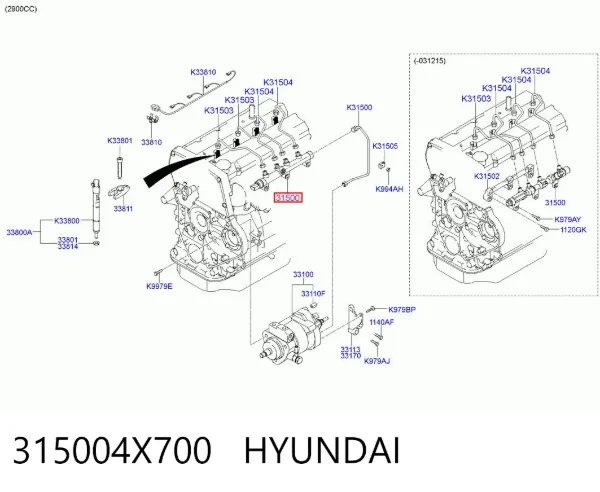 Rozdzielacz paliwa 315004X700 Hyundai/Kia