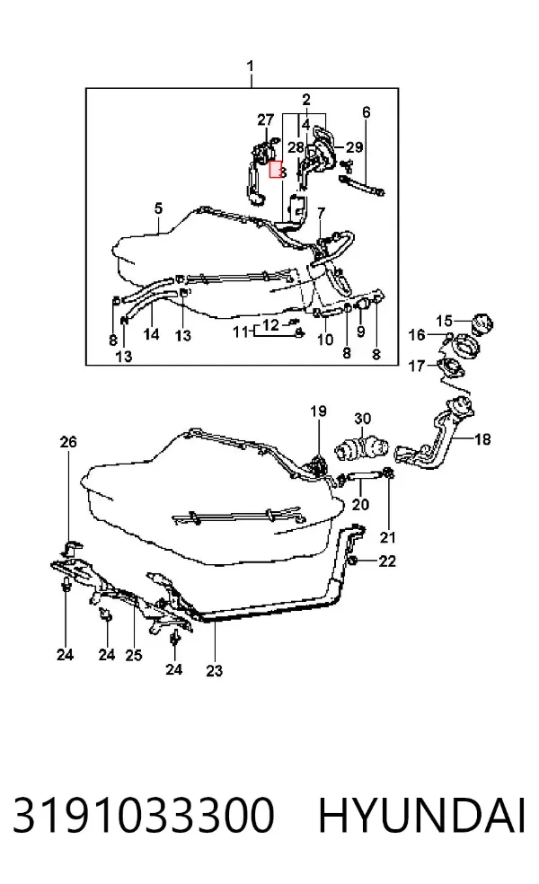 Filtr paliwa 3191033300 Hyundai/Kia