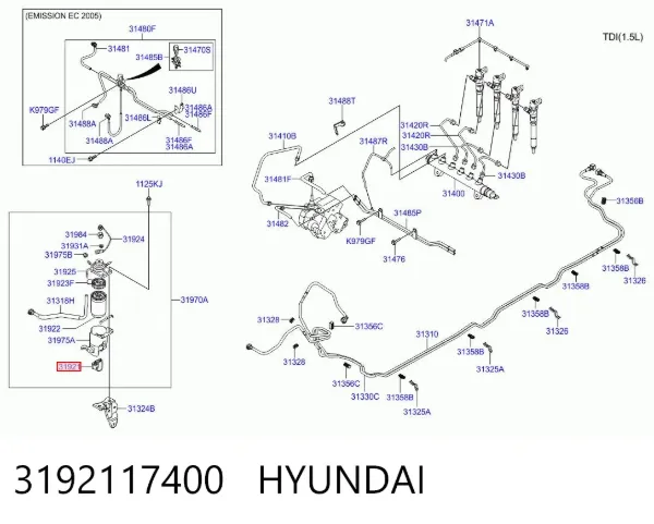 Filtr paliwa 3192117400 Hyundai/Kia