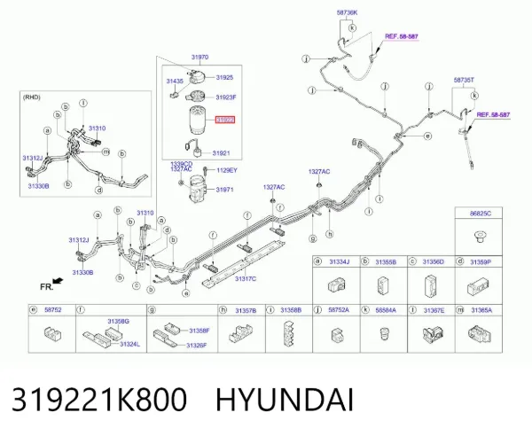 Filtr paliwa 319221K800 Hyundai/Kia
