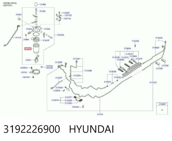 Filtr paliwa 3192226900 Hyundai/Kia