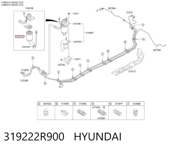 Filtr paliwa 319222R900 Hyundai/Kia