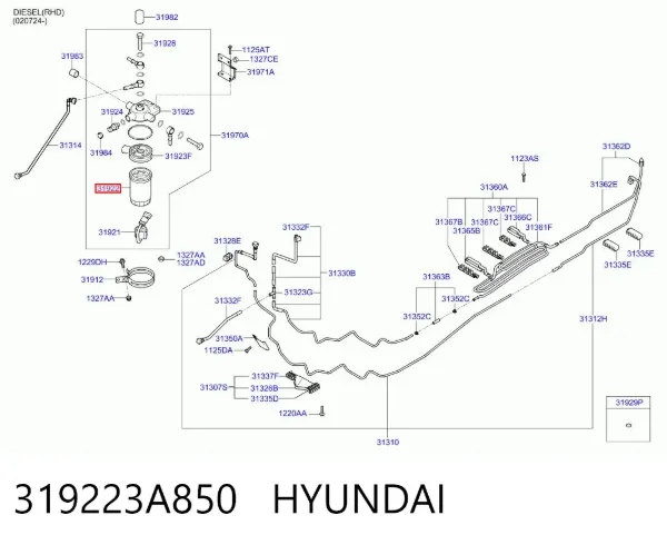 Filtr paliwa 319223A850 Hyundai/Kia