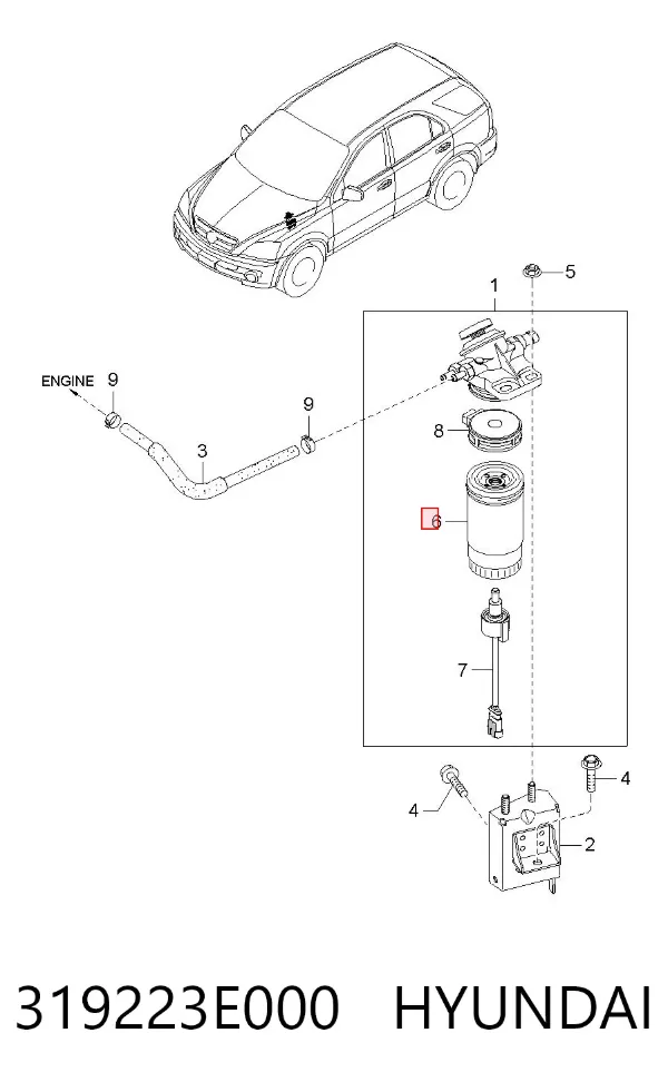 Filtr paliwa 319223E000 Hyundai/Kia