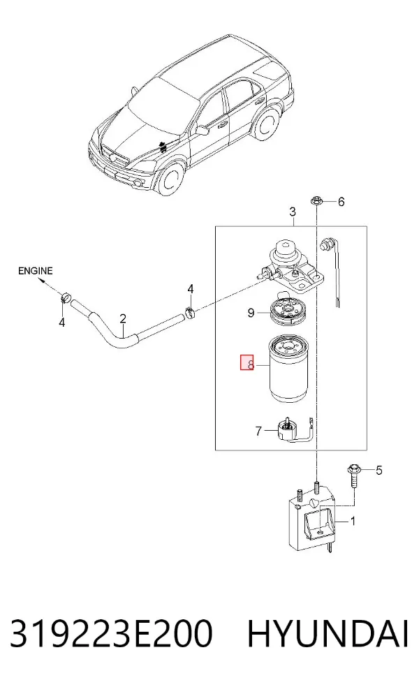 Filtr paliwa 319223E200 Hyundai/Kia