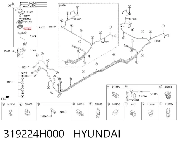 Filtr paliwa 319224H000 Hyundai/Kia