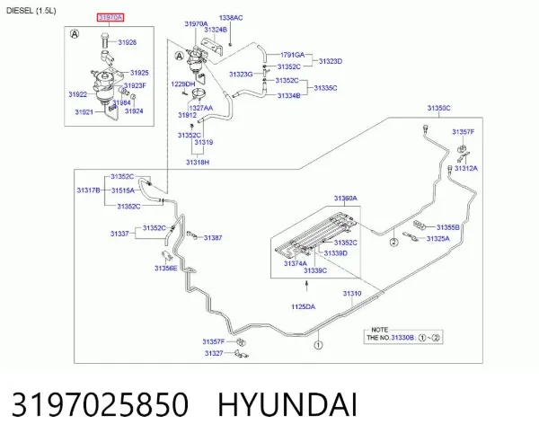 Filtr paliwa 3197025850 Hyundai/Kia